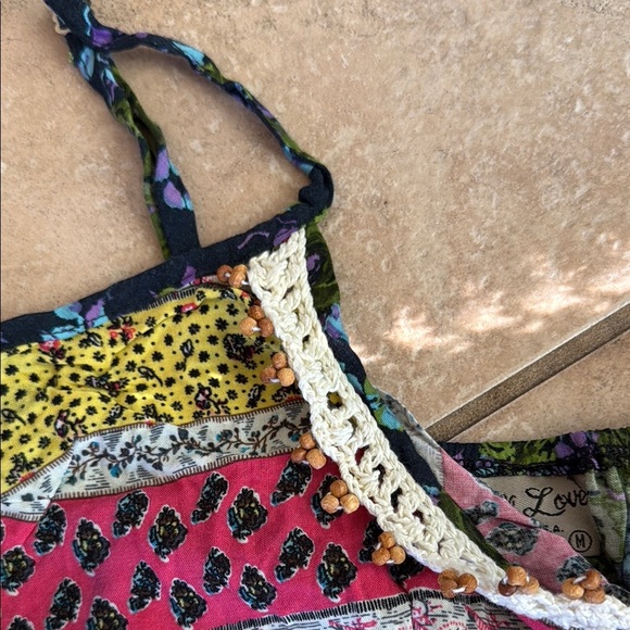 Lucy Love Camisole Crop Top in Yellow and Pink - Picture 3 of 4